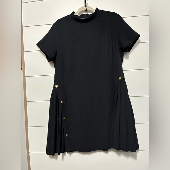 Karen Millen Military panel pleated black dress size 16 - Picture 7 of 11